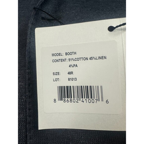 Q by Flynt Blazer Mens Size 48R Booth Jacket Navy 2 Button Single-Breasted - Picture 2 of 16